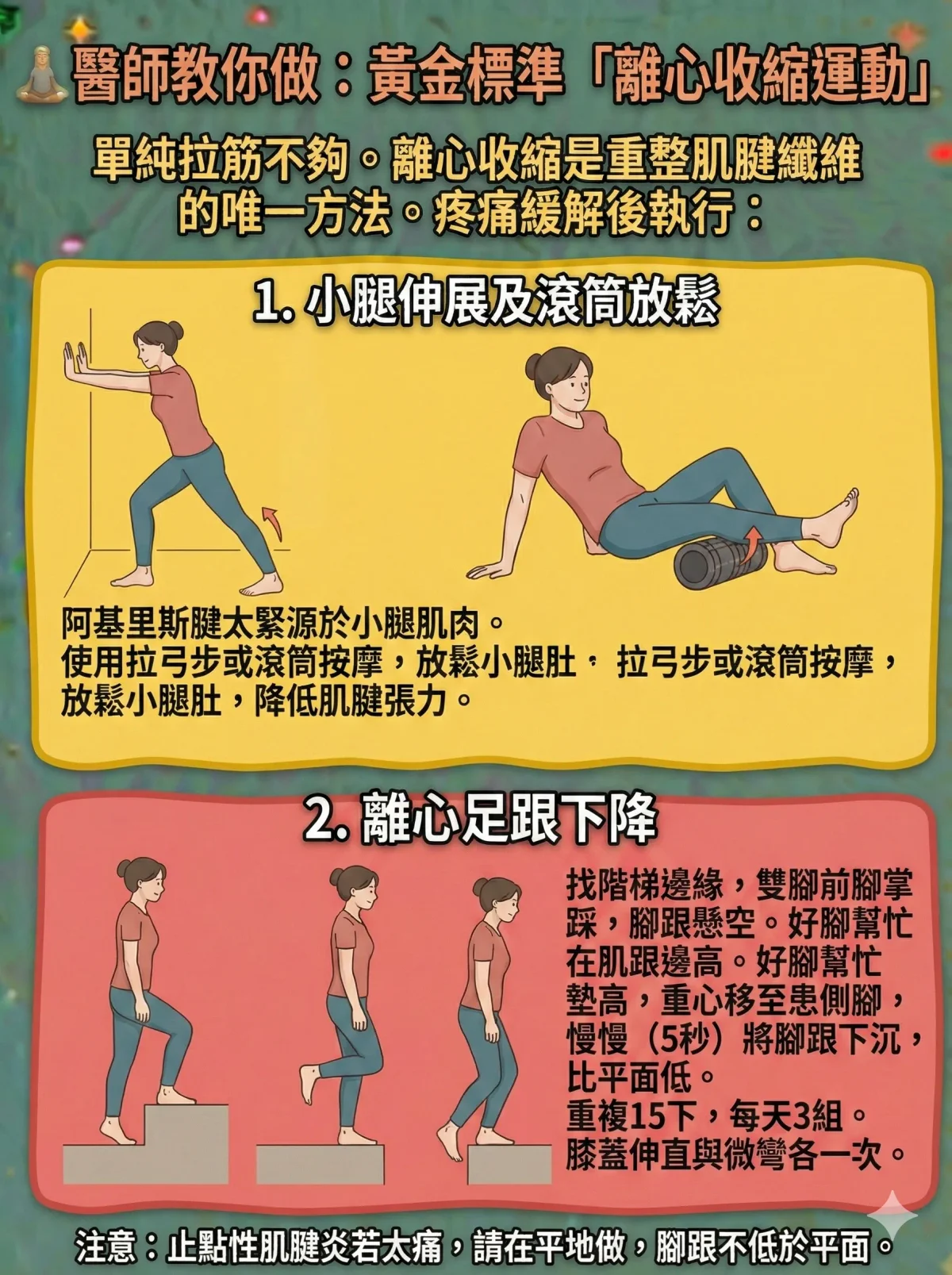 阿基里斯腱居家伸展放鬆運動示範