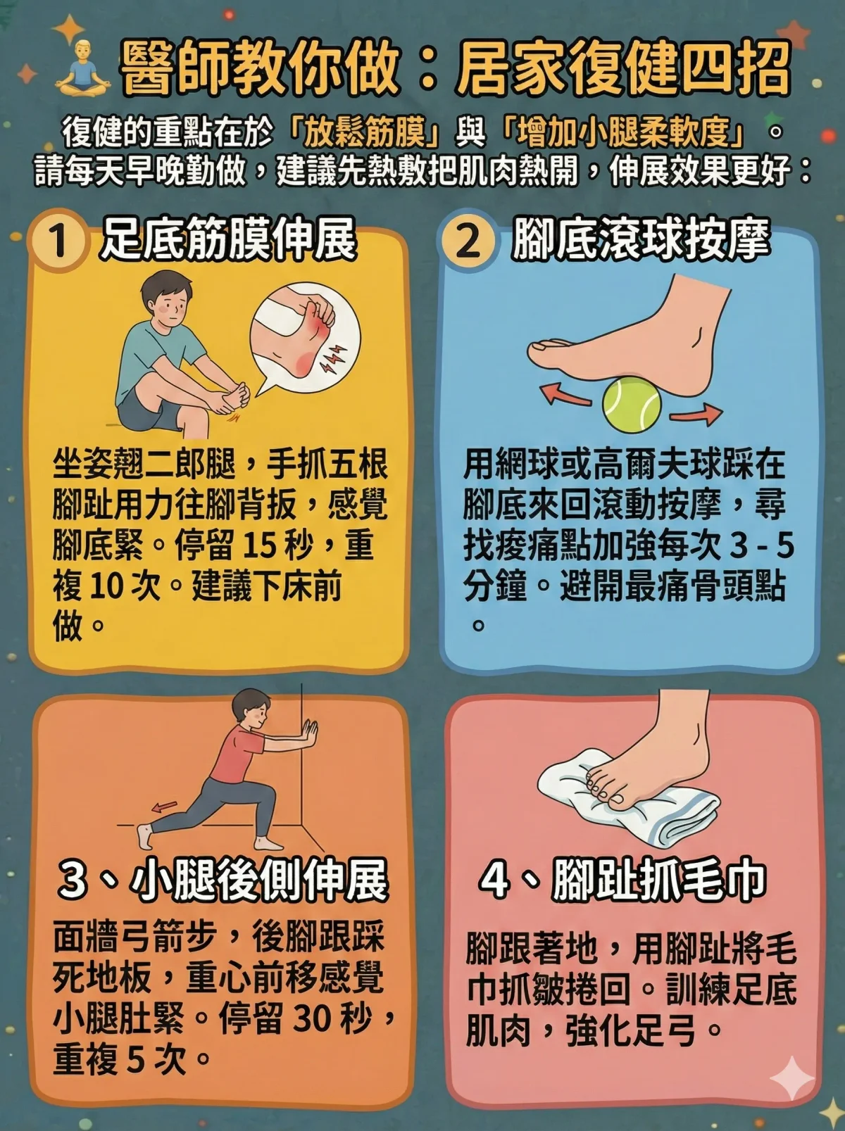 足底筋膜炎居家伸展運動