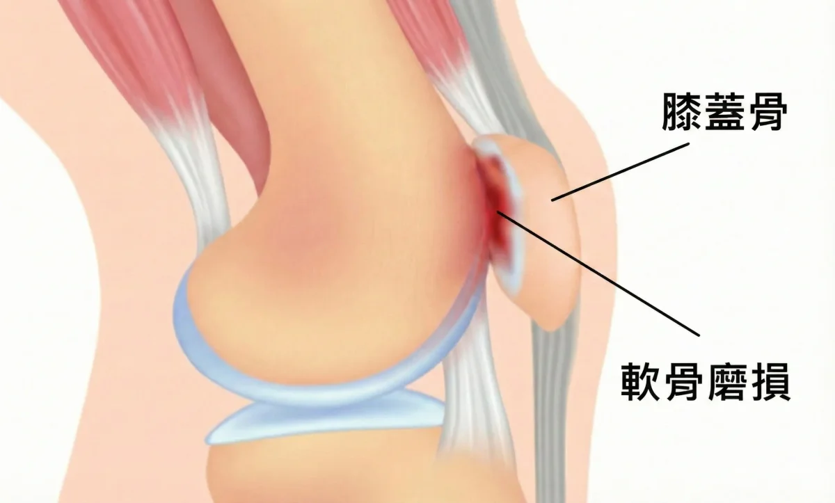 髕骨軟化症示意圖