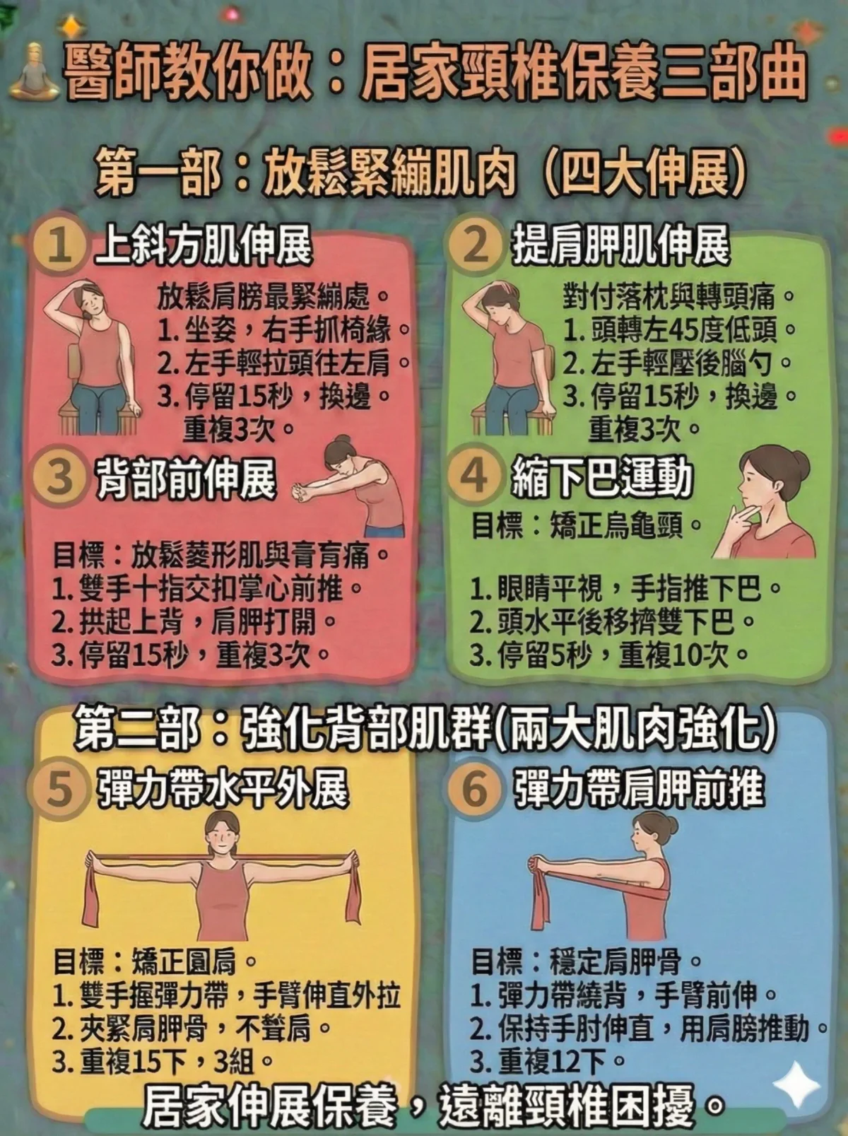 頸部痛居家伸展運動