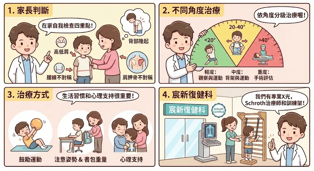 脊椎側彎四格漫畫